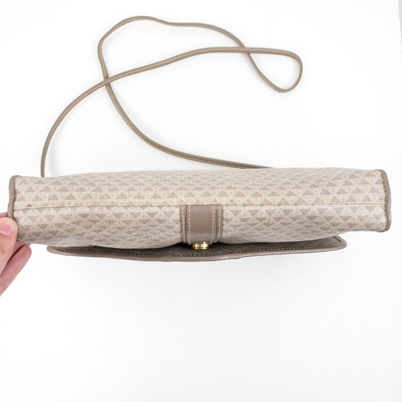 Vintage 80s Coated Canvas Leather Crossbody Bag - Picture 11 of 13